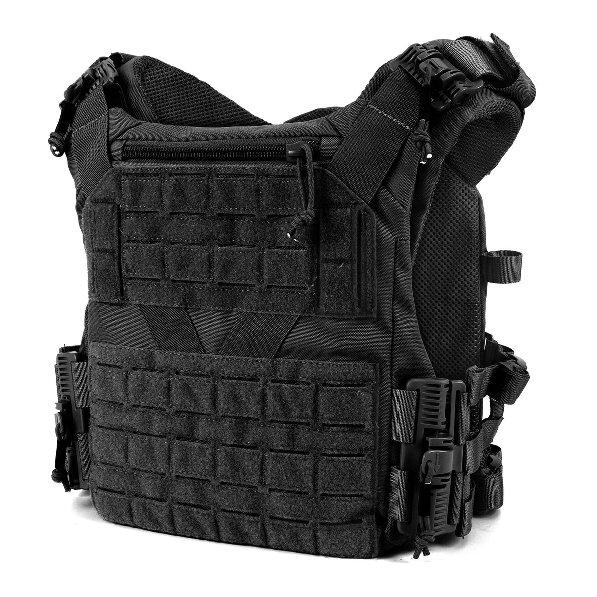 KESONS Tactical Vest Quick Release Outdoor Weighted Vest Adjustable 3D Breathable Modular Vest for Training(Black)