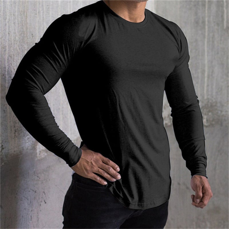 Quick Dry Long Sleeve Gym T-Shirt for Men